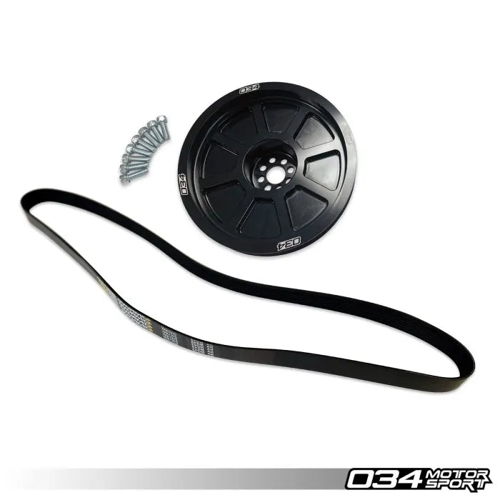 034Motorsport 3.0 TFSI Supercharger 190mm Crank Pulley Upgrade, B8/B8.5 Audi S4/S5/Q5/SQ5 & C7 Audi A6/A7