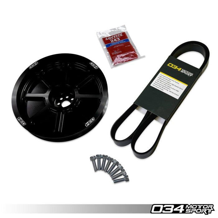 034Motorsport 3.0 TFSI Supercharger 207mm Crank Pulley Upgrade, B8/B8.5 Audi S4/S5/Q5/SQ5 & C7 Audi A6/A7