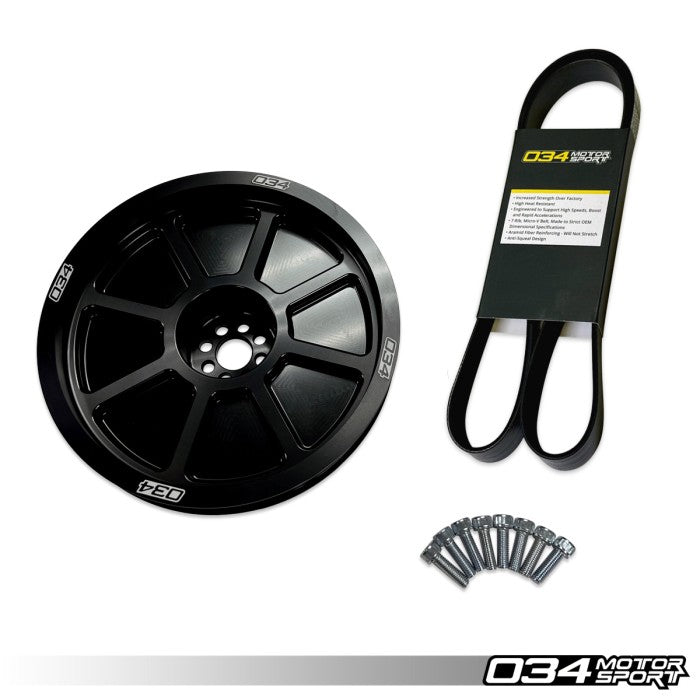 034Motorsport 3.0 TFSI Supercharger 207mm Crank Pulley Upgrade, B8/B8.5 Audi S4/S5/Q5/SQ5 & C7 Audi A6/A7