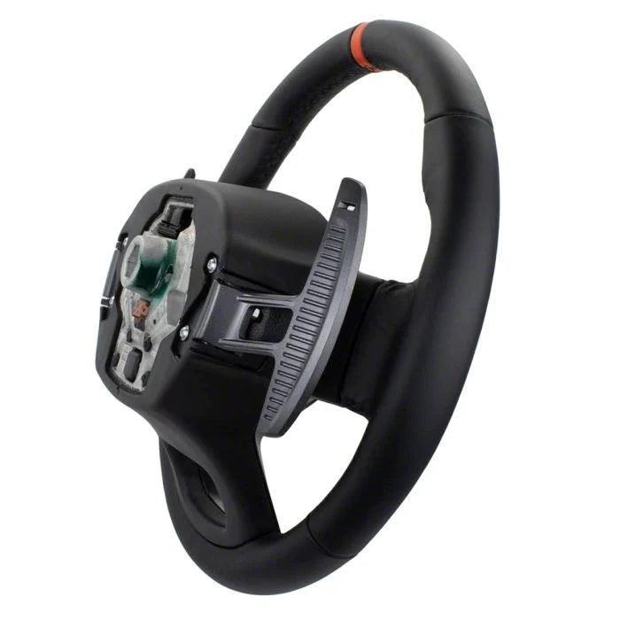 Ford Performance Black Leather Raptor Steering Wheel With Orange F-150 2021-2024